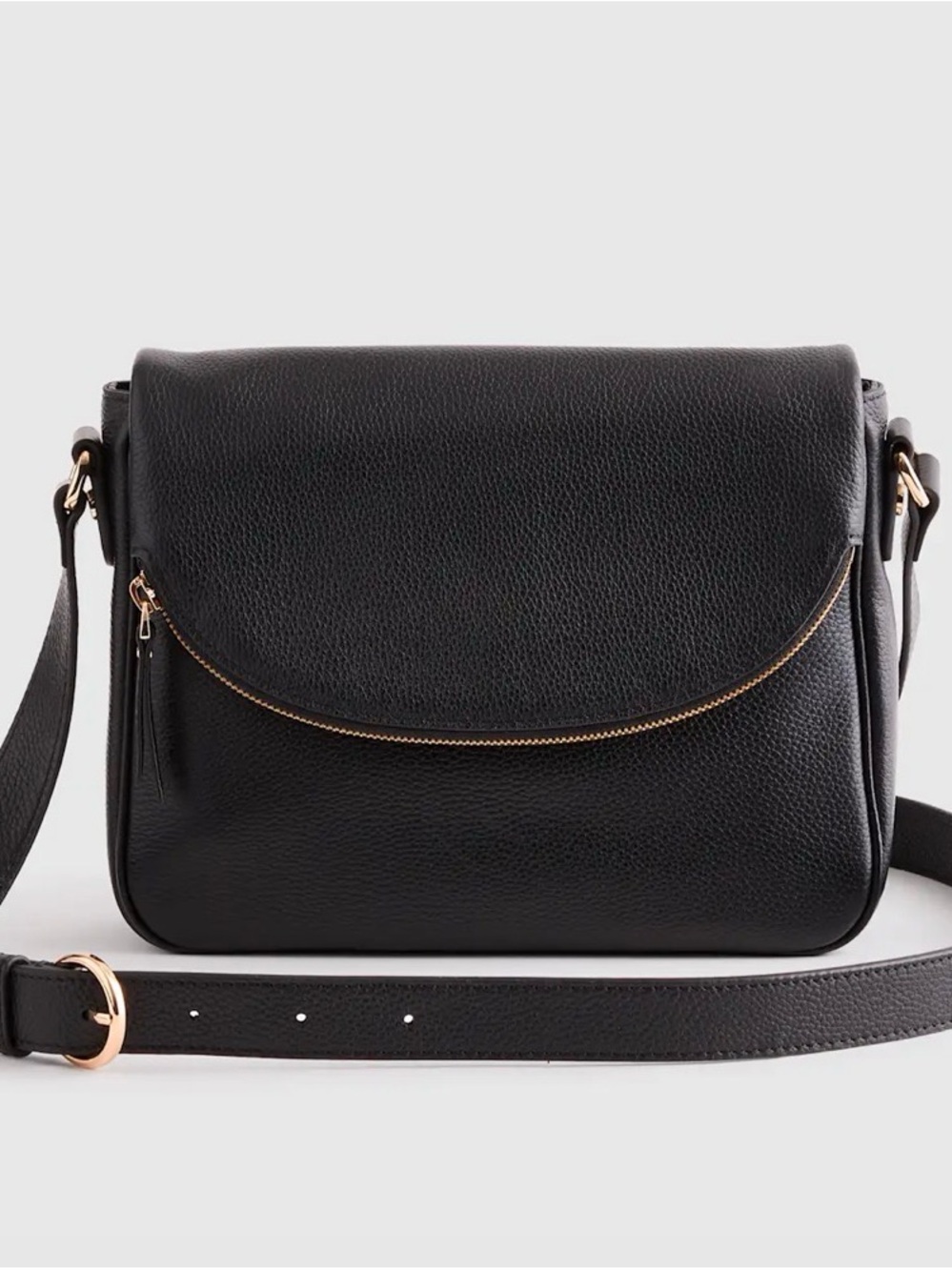 Quince Italian Leather Foldover Crossbody
